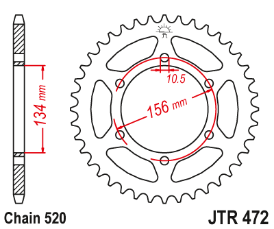 Lánckerék hátsó JTR472.48, 520-as lánchoz. Fogszám: 48