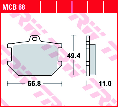 Fékbetét TRW Lucas hátsó MCB68 (Yamaha)