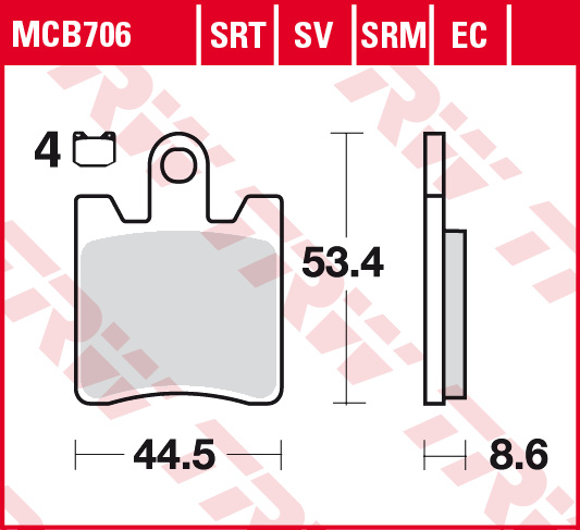 Fékbetét TRW Lucas első MCB706SV szinter (Yamaha)