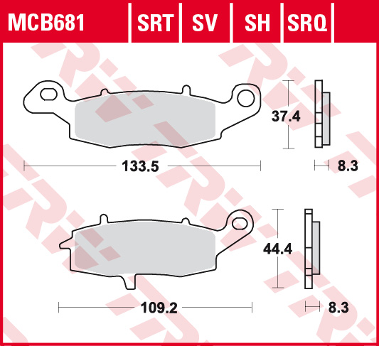 Fékbetét TRW Lucas első jobb MCB681SV szinter (Suzuki)