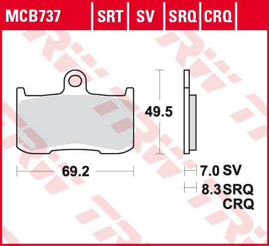 Fékbetét TRW Lucas első MCB737SV szinter (Suzuki)