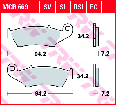 Fékbetét TRW Lucas első MCB669SV szinter (Kawasaki)