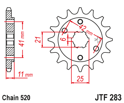 Lánckerék első JTF283.15 520-as lánchoz. fogszám: 15
