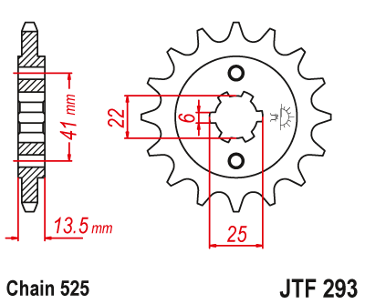 Lánckerék első JTF293.15 525-ös lánchoz. fogszám: 15