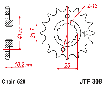 Lánckerék első JTF308.15RB 520-as lánchoz. fogszám: 15RB