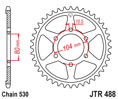 Lánckerék hátsó JTR488.39 530-as lánchoz. fogszám: 39