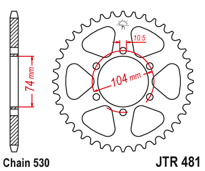Lánckerék hátsó JTR481.42 530-as lánchoz. fogszám: 42