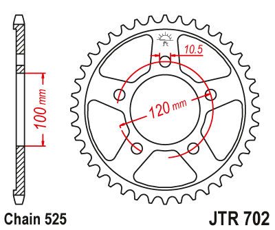 Lánckerék hátsó JTR702.41 525-ös lánchoz. fogszám: 41