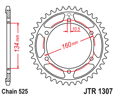 Lánckerék hátsó JTR1307.42ZBK 525-ös lánchoz. fogszám: 42ZBK