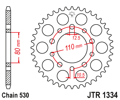 Lánckerék hátsó JTR1334.39 530-as lánchoz. fogszám: 39