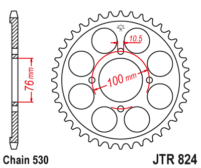 Lánckerék hátsó JTR824.46 530-as lánchoz. fogszám: 46