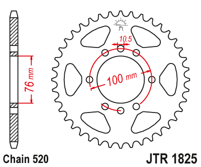 Lánckerék hátsó JTR1825.38 520-as lánchoz. fogszám: 38