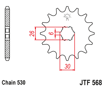 Lánckerék első JTF568.17 530-as lánchoz. fogszám: 17