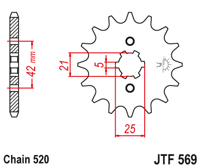 Lánckerék első JTF569.11 520-as lánchoz. fogszám: 11