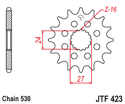 Lánckerék első JTF423.18 530-as lánchoz. fogszám: 18