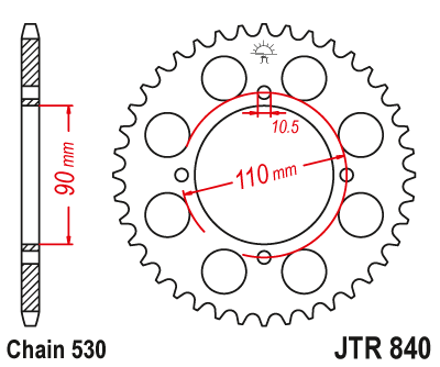Lánckerék hátsó JTR840.38 530-as lánchoz. fogszám: 38