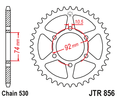 Lánckerék hátsó JTR856.46 530-as lánchoz. fogszám: 46