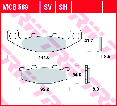 Fékbetét TRW Lucas MCB569SH (SH=Szinter hátsó)