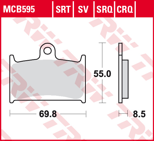 Fékbetét TRW Lucas MCB595SV (SV=Szinter első)