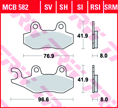 Fékbetét TRW Lucas MCB582SV (SV=Szinter első)