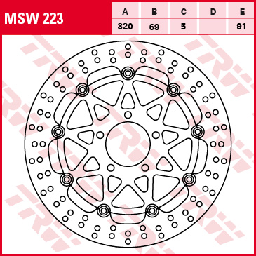 Féktárcsa első TRW Lucas MSW223
