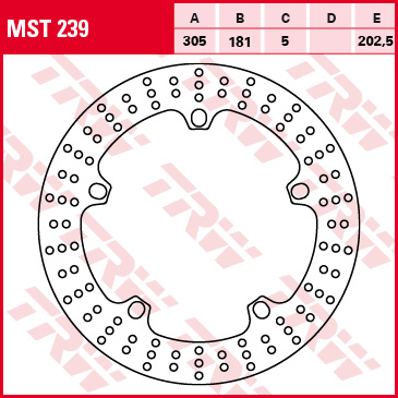 Féktárcsa 305x181mm 5mm 5db 16,5mm 202,5mm TRW Lucas MST239 