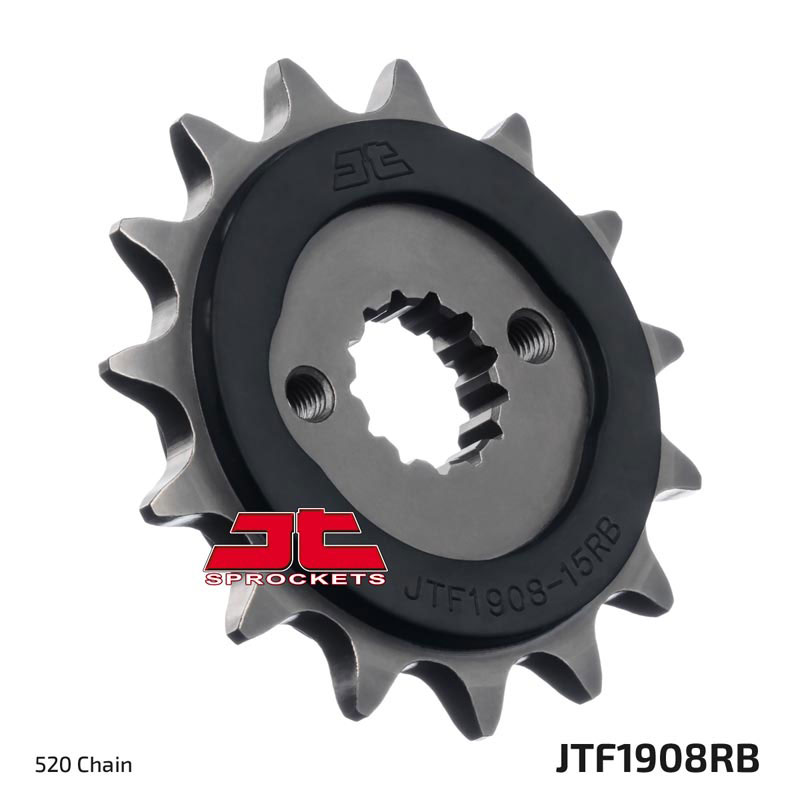 Lánckerék első JTF1908.15RB, 520-as lánchoz. Fogszám: 15, RB gumi csillapítás