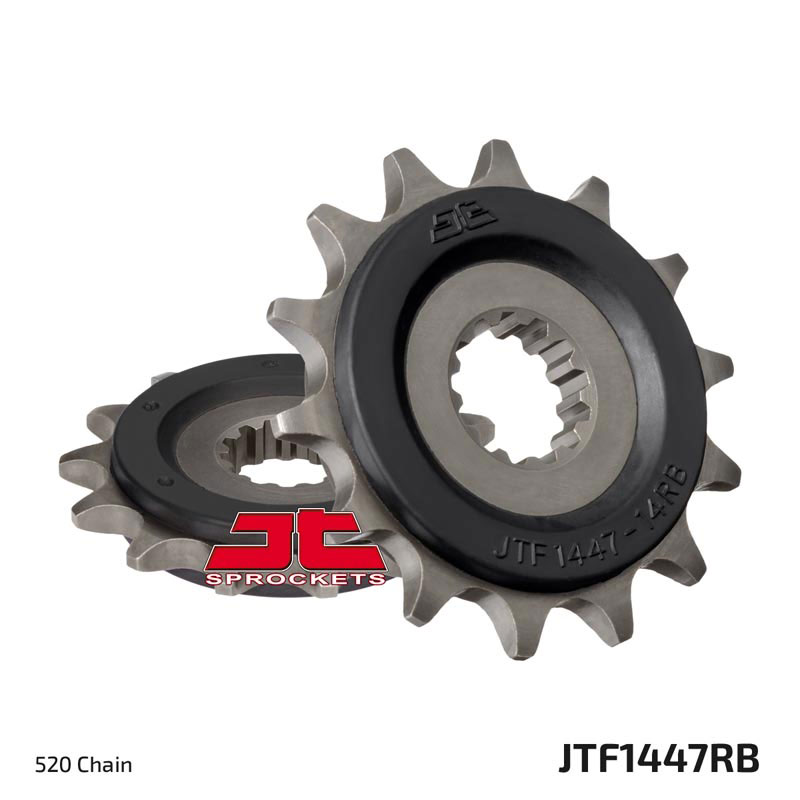 Lánckerék első JTF1447.14RB, 520-as lánchoz. Fogszám: 14, RB gumi csillapítás