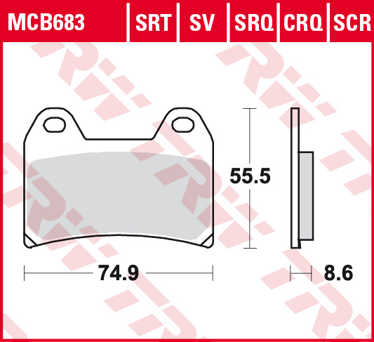 Fékbetét TRW Lucas első MCB683 (Yamaha)
