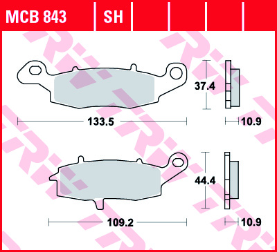 Fékbetét TRW Lucas hátsó MCB843 (Kawasaki)
