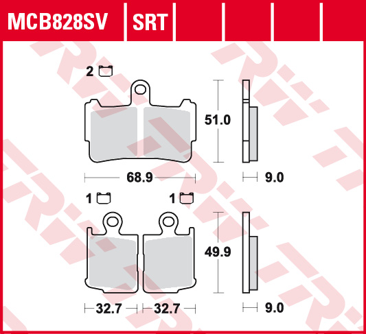 Fékbetét TRW Lucas első MCB828SV szinter (Honda)