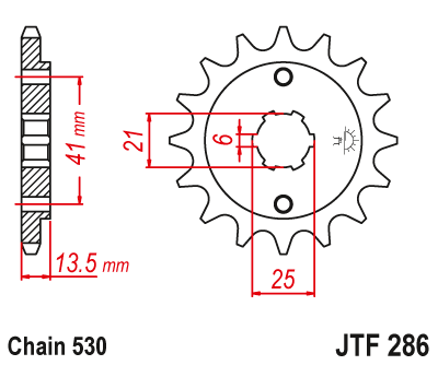 Lánckerék első JTF286. 530-as lánchoz. Illusztráció VÁLASZTÉKOT LÁSD A KÉP ALATT!