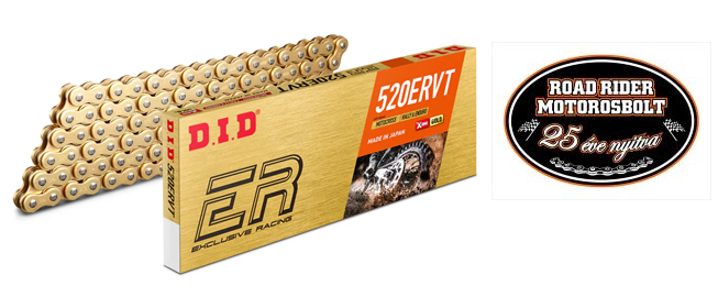 Lánc Off Road 250-500ccm, DID520ERVT ajánlott, 520-as, 118 szemes arany