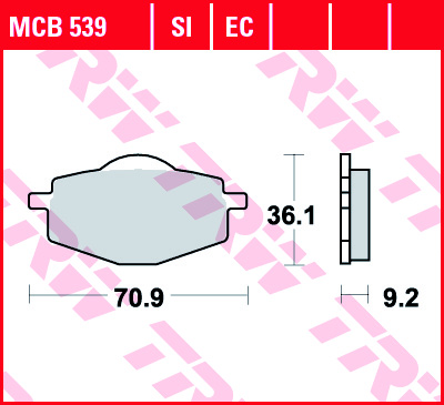 Fékbetét TRW Lucas MCB539 (Organikus) (Más anyagból LÁSD A KÉP ALATT)