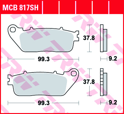 Fékbetét TRW Lucas MCB817SH (SH=Szinter hátsó)