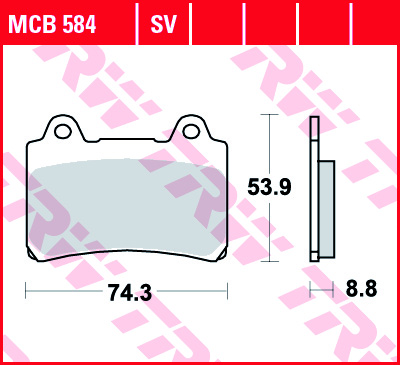 Fékbetét TRW Lucas MCB584 (Organikus)) (Más anyagból LÁSD A KÉP ALATT)