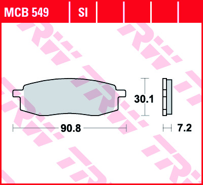 Fékbetét TRW Lucas MCB549 (Organikus) (Más anyagból LÁSD A KÉP ALATT)