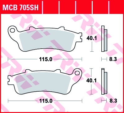 Fékbetét TRW Lucas Hátsó MCB705SH szinter