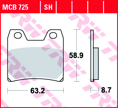 Fékbetét TRW Lucas Hátsó MCB725
